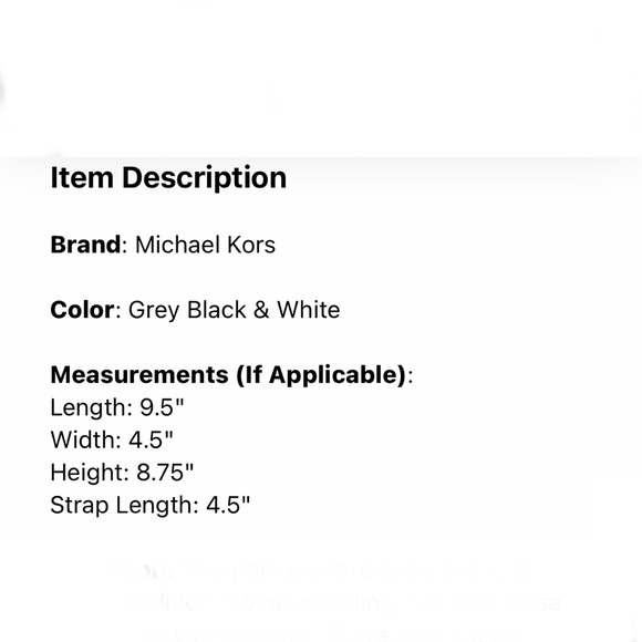 Michael Kors satchel/crossbody gray with black handles and white accordion sides - Picture 3 of 9